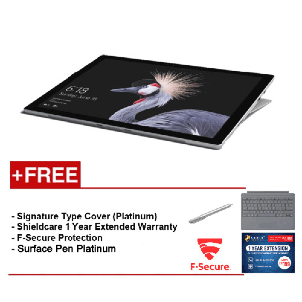 NEW Microsoft Surface Pro-Core i5 8G/256GB Free Surface Pro Type Cover (Platinum) + Shieldcare 1 Year Extended Warranty + F-Secure End Point Protection + Microsoft Surface Pen (Platinum) NEW Microsoft Surface Pro-Core i5 8G/256GB Free Surface Pro Type Cover (Platinum) + Shieldcare 1 Year Extended Warranty + F-Secure End Point Protection + Microsoft Surface Pen (Platinum)