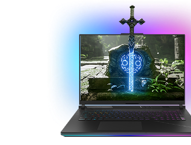 Laptop with sword