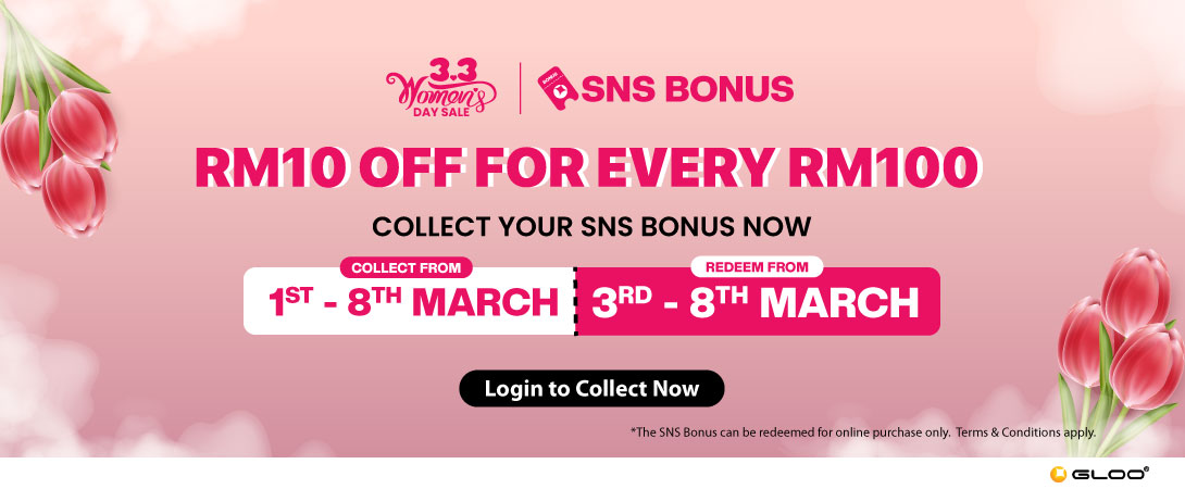 Collect SNS Bonus and save more on 3.3 Sale