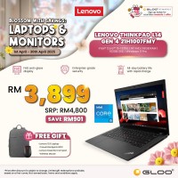 Lenovo ThinkPad L14 Gen 4 21H1007FMY Laptop (i5-1335U,16GB,512GB SSD,Intel UHD Graphics,14"FHD,W11P,3Y)[Include Lenovo Backpack and Wireless Mouse]