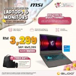 MSI Thin 15 B12UC-1499MY Gaming Laptop (i5-12450H,8GB, 512GB SSD,RTX3050 4GB,15.6"FHD,W11H,Gray,2Y)