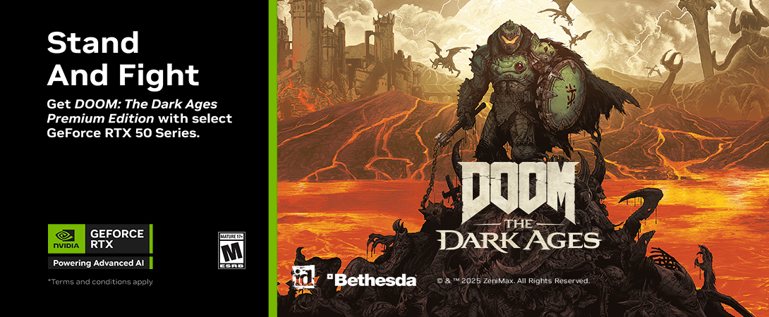 Get DOOM: The Dark Ages with GeForce RTX 50 Series