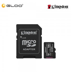 Kingston 64GB Canvas Select Plus UHS-I microSDXC Memory Card with SD Adapter SDCS3/64GB