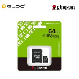 Kingston 64GB Canvas Select Plus UHS-I microSDXC Memory Card with SD Adapter SDCS3/64GB