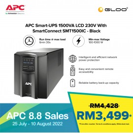 APC Smart-UPS 1500VA LCD 230V with SmartConnect SMT1500IC - Black