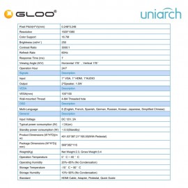 Uniarch MW-LC22-S 22" FHD VA Monitor 100Hz 5ms HDMI VGA Built-in Speaker 