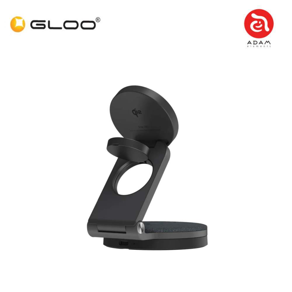 ADAM elements Mag 360 Qi2 3-in-1 Foldable Travel Charging Station APAADMAG360GY 840741115720
