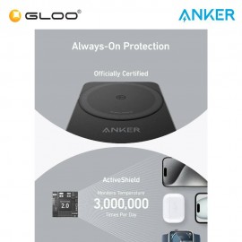 Anker MagGo Wireless Charging Station (15W, Foldable 3-in-1) - Black