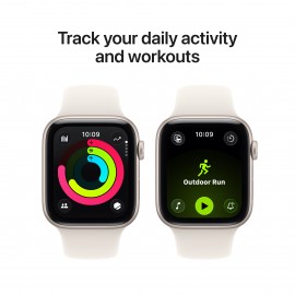 Apple Watch SE 3 GPS + Cellular 44mm Starlight Aluminium Case with Starlight Sport Band - M/L MEPF4X/A