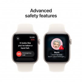 Apple Watch SE 3 GPS + Cellular 44mm Starlight Aluminium Case with Starlight Sport Band - M/L MEPF4X/A