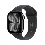 Apple Watch Series 11 GPS + Cellular 46mm Jet Black Aluminium Case with Black Sport Band - S/M MFC24X/A