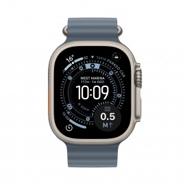 Apple Watch Ultra 3 GPS + Cellular 49mm Natural Titanium Case with Anchor Blue Ocean Band MEWH4X/A