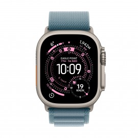 Apple Watch Ultra 3 GPS + Cellular 49mm Natural Titanium Case with Light Blue Alpine Loop - Large MEWP4X/A