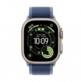 Apple Watch Ultra 3 GPS + Cellular 49mm Natural Titanium Case with Blue/Bright Blue Trail Loop - M/L MEWU4X/A