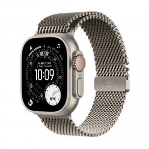Apple Watch Ultra 3 GPS + Cellular 49mm Natural Titanium Case with Natural Titanium Milanese Loop - Large MF0E4X/A