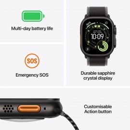 Apple Watch Ultra 3 GPS + Cellular 49mm Natural Titanium Case with Natural Titanium Milanese Loop - Large MF0E4X/A