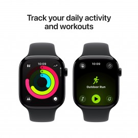 Apple Watch Series 11 GPS + Cellular 46mm Jet Black Aluminium Case with Black Sport Band - S/M MFC24X/A