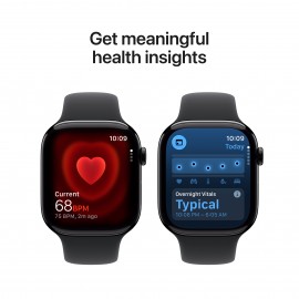 Apple Watch Series 11 GPS + Cellular 46mm Jet Black Aluminium Case with Black Sport Band - S/M MFC24X/A