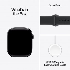 Apple Watch Series 11 GPS + Cellular 46mm Jet Black Aluminium Case with Black Sport Band - S/M MFC24X/A