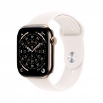 Apple Watch Series 11 GPS + Cellular 46mm Gold Titanium Case with Light Blush Sport Band - S/M MFD54X/A