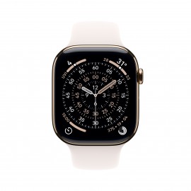 Apple Watch Series 11 GPS + Cellular 46mm Gold Titanium Case with Light Blush Sport Band - S/M MFD54X/A