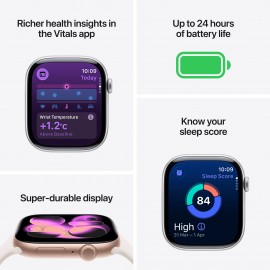 Apple Watch Series 11 GPS + Cellular 46mm Gold Titanium Case with Light Blush Sport Band - S/M MFD54X/A