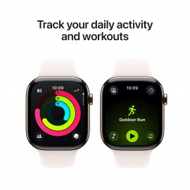 Apple Watch Series 11 GPS + Cellular 46mm Gold Titanium Case with Light Blush Sport Band - S/M MFD54X/A