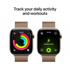 Apple Watch Series 11 GPS + Cellular 46mm Gold Titanium Case with Gold Milanese Loop - S/M MFD74X/A