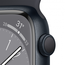Apple Watch Series 8 GPS, 41mm Midnight Aluminium Case with Midnight Sport Band - Regular