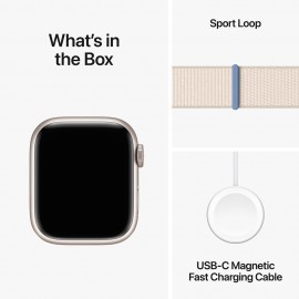 Apple Watch Series 9 GPS 41mm Starlight Aluminium Case with Starlight Sport Loop