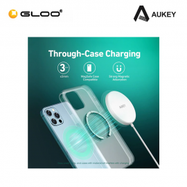 AUKEY Snap On 15W Qi-Compatible Fast Wireless Charging USB-C Wire Magsafe Compatible LC-A1 692041999 (Black)