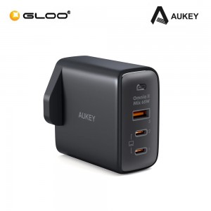 AUKEY 3-Port 65W Omnia II PD & Super Fast Charging (PPS) Wall Charger - Black PA-B6T 689323784806