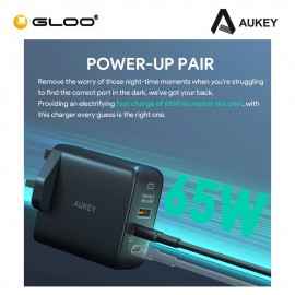 AUKEY 3-Port 65W Omnia II PD & Super Fast Charging (PPS) Wall Charger - Black PA-B6T 689323784806