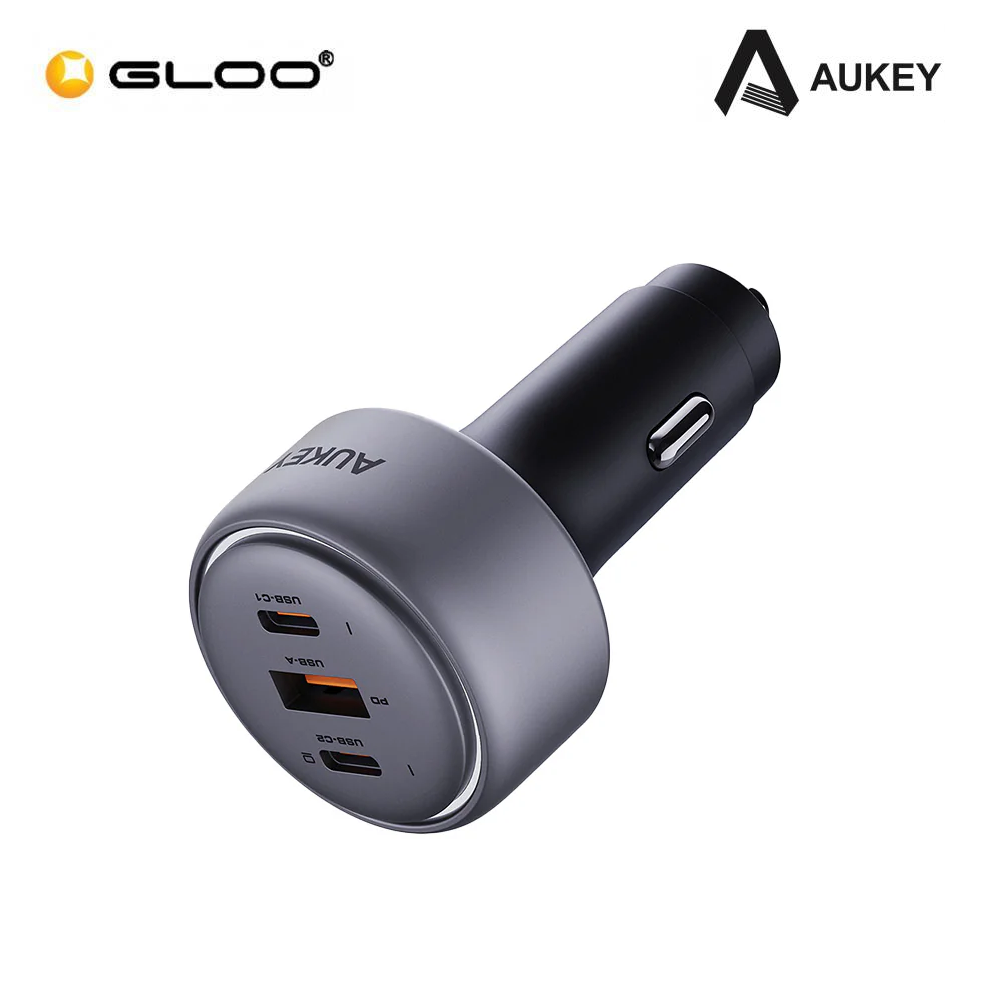Aukey CC-P3 100W PPS Fast Charging Car Charger Dual USB-C and USB-A 689323788156