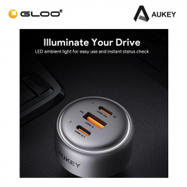 Aukey CC-P3 100W PPS Fast Charging Car Charger Dual USB-C and USB-A 689323788156