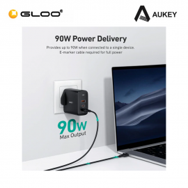 AUKEY 3-Port 90W PD Wall Charger with GaN Power Tech PA-B6S  608119200382