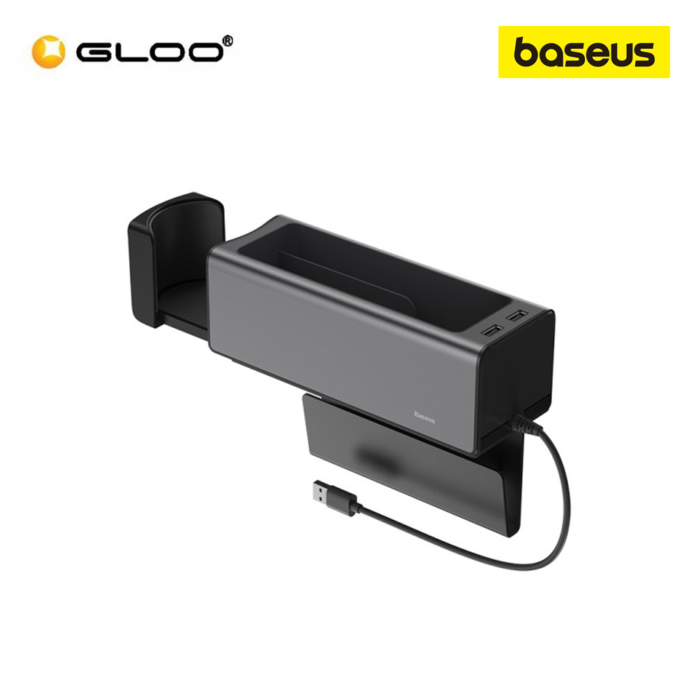 Baseus Deluxe Metal Armrest Console Organizer (Dual USB Power Supply) - Black 6953156223776