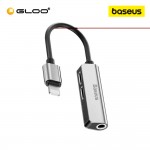 Baseus 3-in-1 iP Male to Dual iP & 3.5mm Female Adapter L52 - Silver 6953156288461