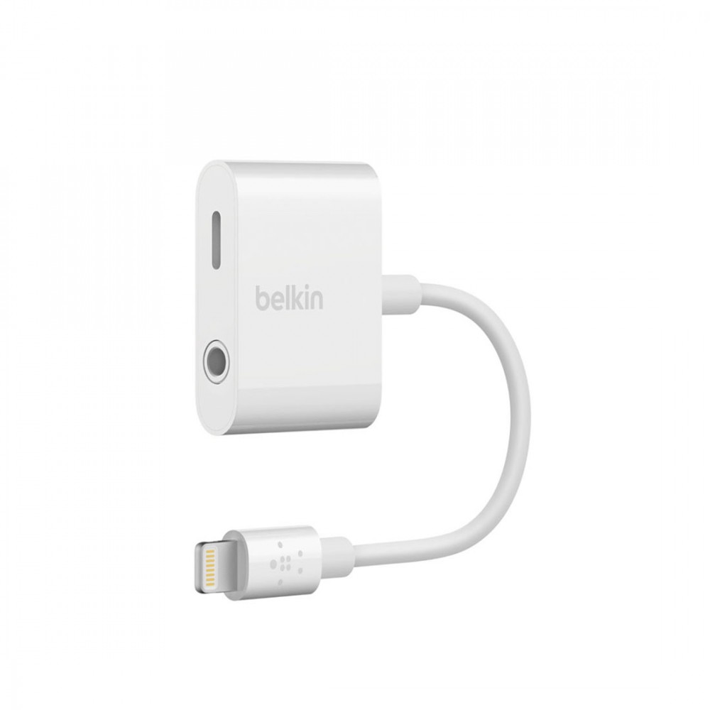 BELKIN 3.5MM CHARGE ROCSTAR IPHONE 7 & 7 PLUS, 4", WHITE - 745883734108