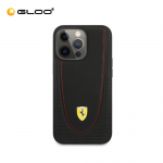 FERRARI On Track Genuine Leather & Perforated Effect Back Case for iPhone 13 Pro, Black 3666339025335