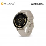 Garmin Venu 3S Touch Advanced GPS Smartwatch Silver Stainless Steel Bezel with Sage Gray Case 41mm - French Gray