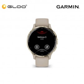 Garmin Venu 3S Touch Advanced GPS Smartwatch Silver Stainless Steel Bezel with Sage Gray Case 41mm - French Gray
