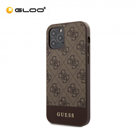 GUESS 4G PU Back Case for iPhone 13 Pro, Brown
