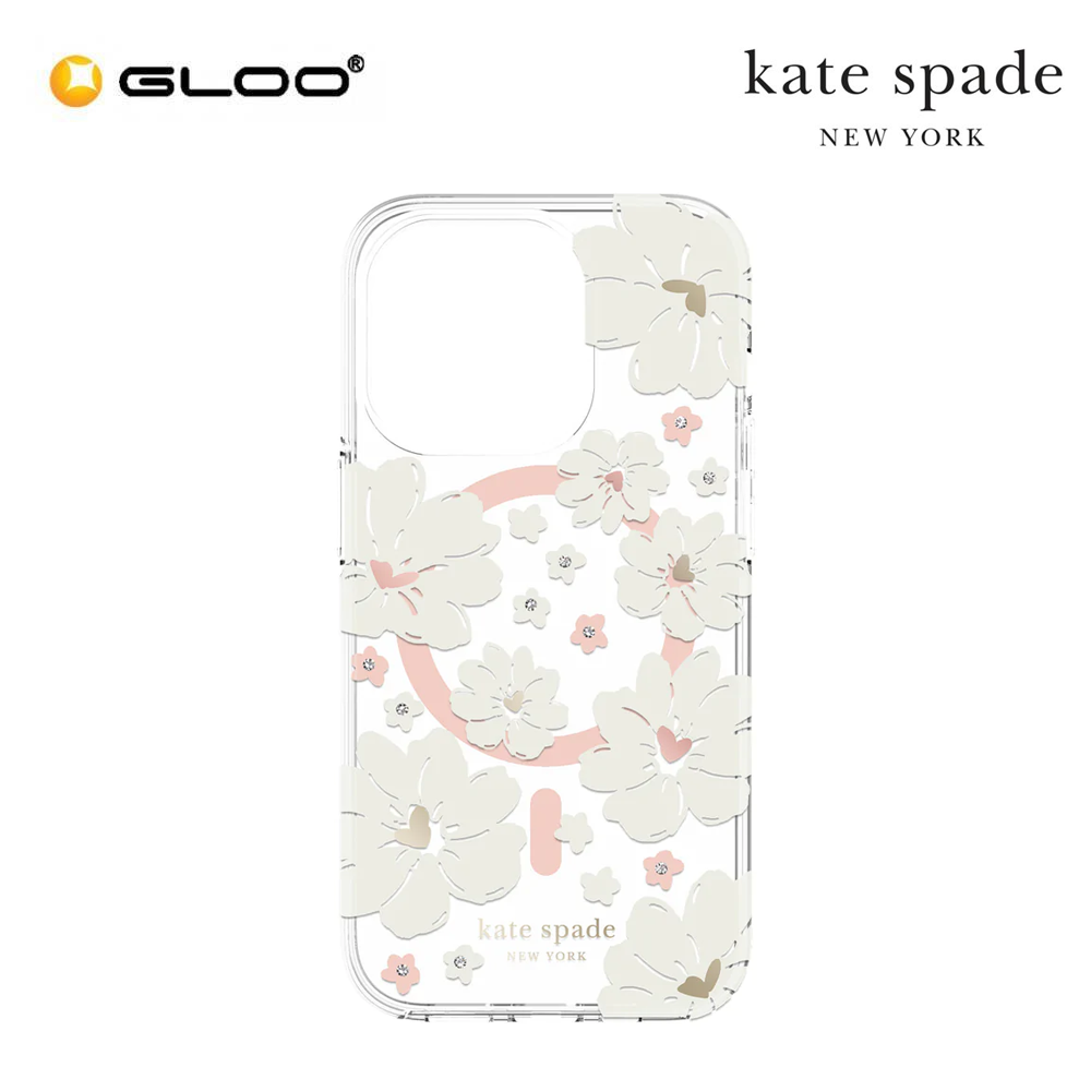 KATE SPADE New York Protective Hardshell for Magsafe case for iPhone 14 Pro 6.1" - Classic Peony Cream