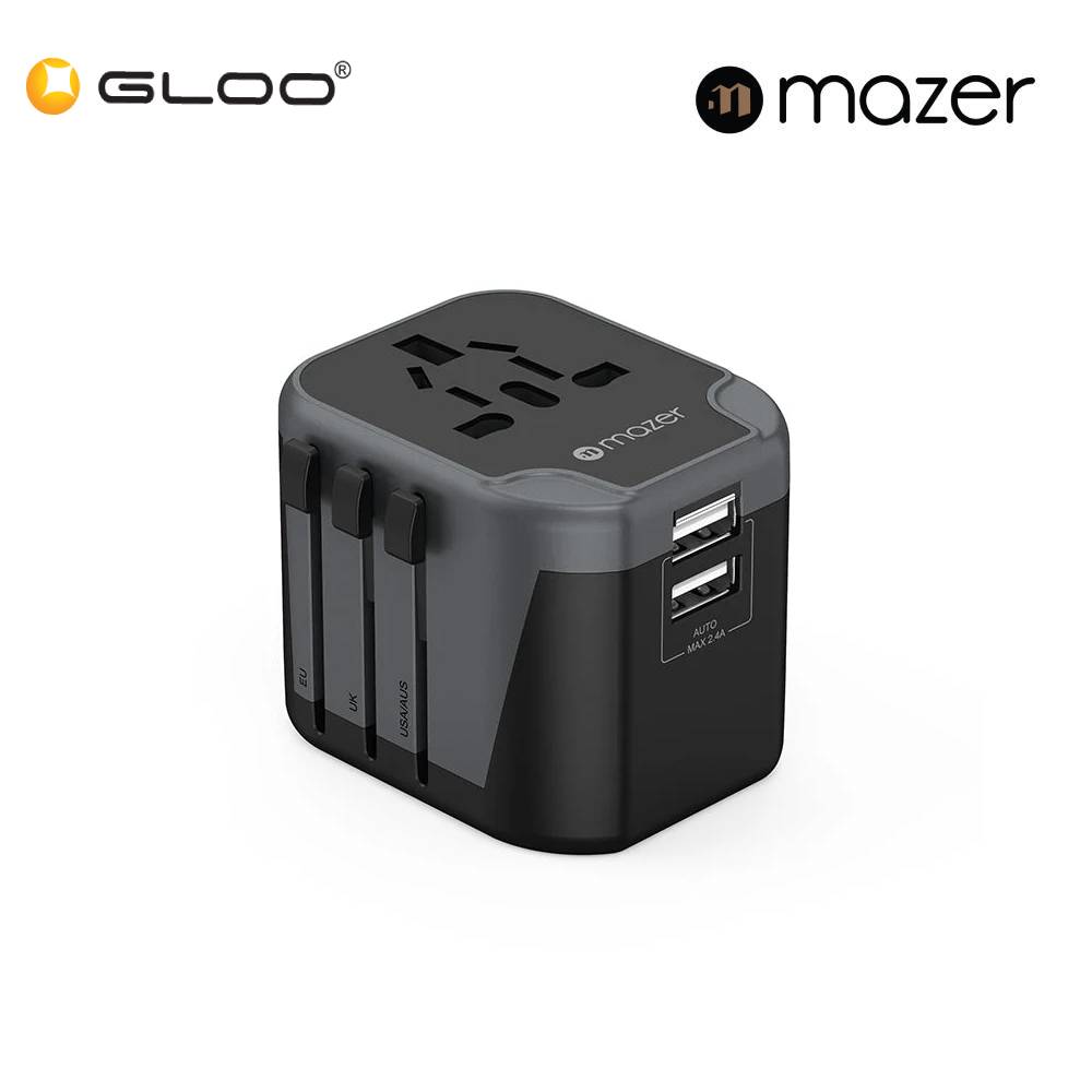 Mazer IFTravel120 Infinite 2 USB-A World Travel Charger - Grey 8881304544108