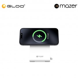 Mazer MagFold02/Qi2 Certified 20W Foldable 3in1 Wireless charger - White 8881304544795