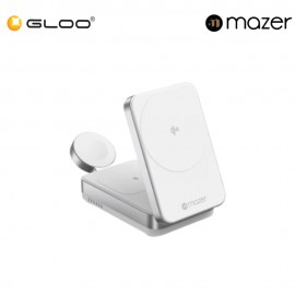 Mazer MagFold05/Qi2 Certified 23W Foldable 3in1 Wireless Charger - White 8881304544818