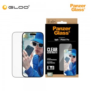PanzerGlass® Screen Protector w. Black Frame iPhone 17 | iPhone 16 Pro | Ultra-Wide Fit w. Fastfit in-a-box 5715685026676
