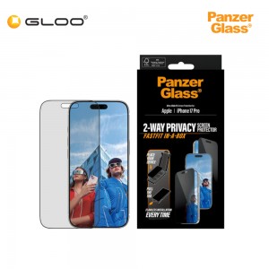 PanzerGlass® Privacy Screen Protector w. Black Frame iPhone 17 | iPhone 16 Pro | Ultra-Wide Fit w. Fastfit in-a-box 5715685030529