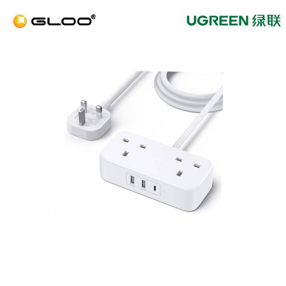 UGREEN DIGINEST POWER STRIP 2 AC OUTLETS + 30W 2A1C (WHITE) UG-CD280-50686